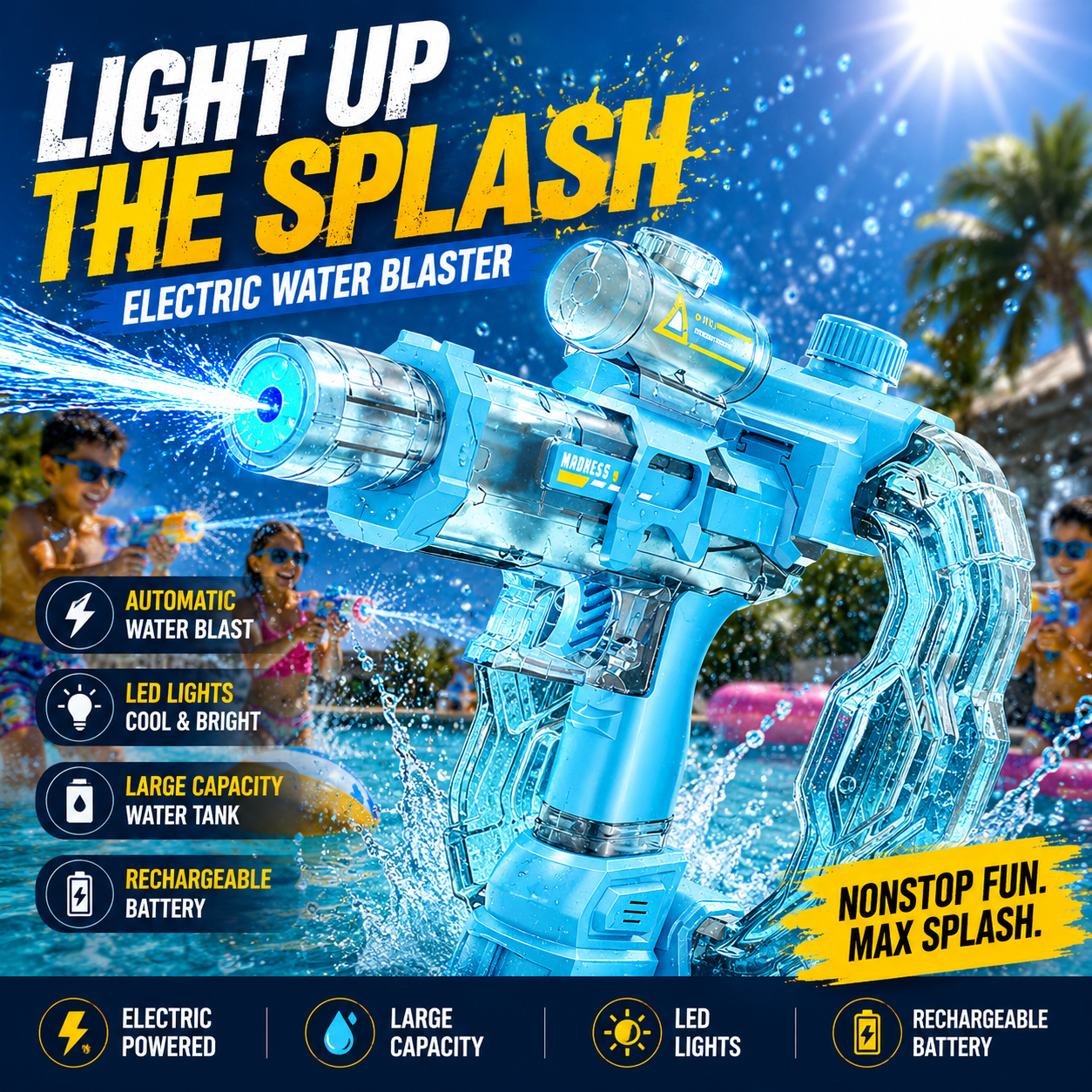 AquaZappy IceRing Electric Water Blaster with LED Lights
