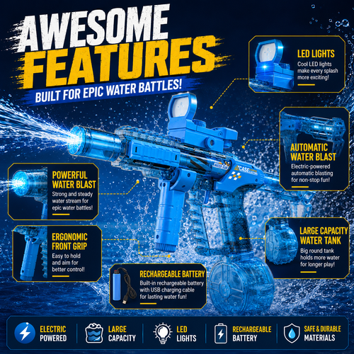 AquaZappy DragonPulse Electric Water Blaster with LED Lights