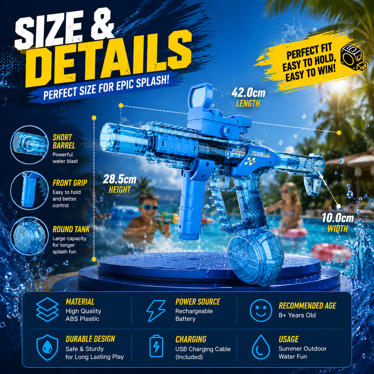 AquaZappy DragonPulse Electric Water Blaster with LED Lights