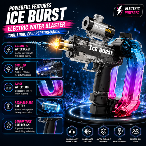 AquaZappy AuroraBurst Electric Water Blaster with LED Lights