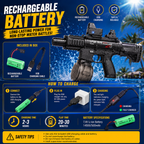 M416 Electric Water Gun Toy with LED Lights & Rechargeable Battery