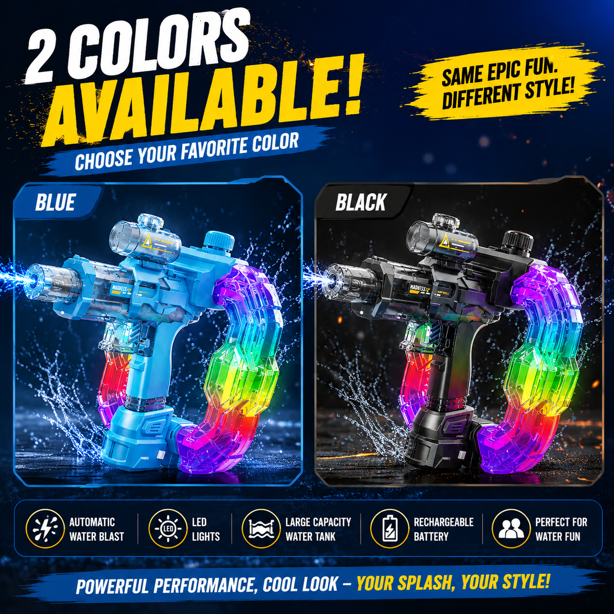 AquaZappy IceRing Electric Water Blaster with LED Lights